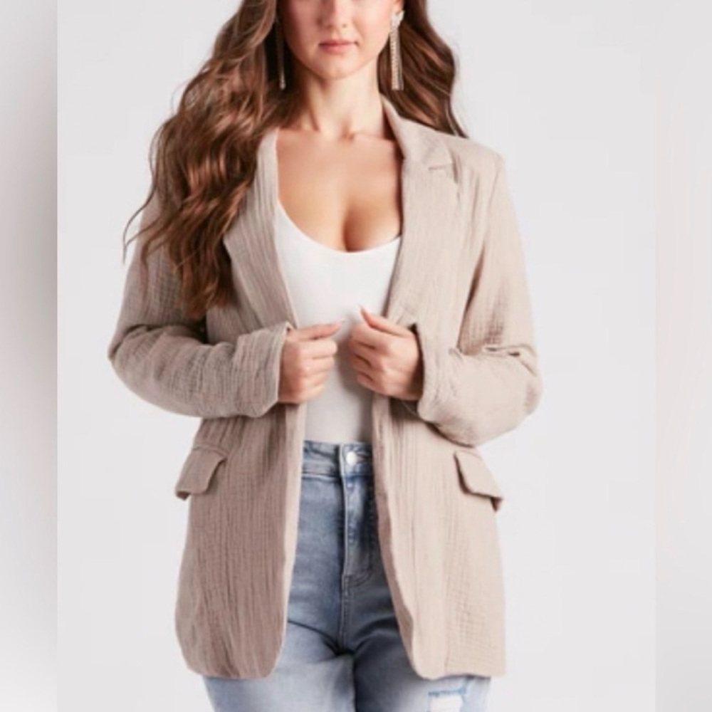 Stoosh Women's Beige gauze Blazer size S